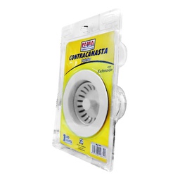[2674] Contracanasta Blanca P/Fregadero Con Tubo de 4&quot; En Blister (2674)