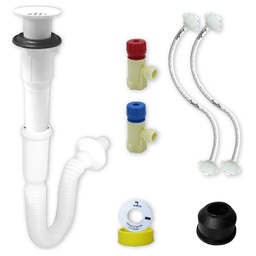 [3290] Kit De Instalacion Para Lavabo Con CespoPractick Rejilla Blanca, FF Polimax 1/2&quot; x 45cms. (3290)