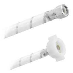 [3867] FamaFlex Poli-Acetal Para Sanitario 3/8" COMP. x 7/8" AM x 22cm.- 9"  (3867)