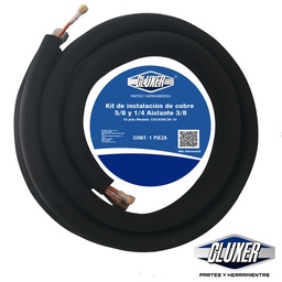 [CXC42NC38-25] Kit Tuberia de Cobre 1/4 y 5/8 con Aislante de Espesor 3/8 