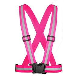 [SR-1088RO] CHALECO CARRILLERO ELASTICO DE ALTA VISIBILIDAD ROSA UNITALLA