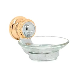 [E329B] JABONERA LAVABO BLANCO-ORO