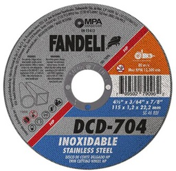 [79096 DCD-704] DISCO FNDL.HP  CTE.INOX. 4 1/2”DELG