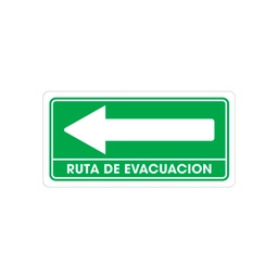 [TS-0025] SEÑALAMIENTO RUTA EVACUACION IZQUIERDA 15 X 30CM