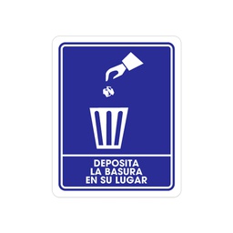 [TS-0080] SEÑALAMIENTO BASURA EN SU LUGAR 25 X 35CM