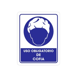 [TS-0130] SEÑALAMIENTO USO COFIA 25 X 35CM