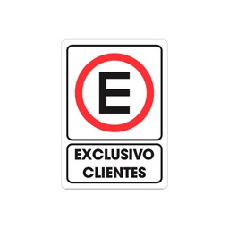 [TS-0190] SEÑALAMIENTO EXTACIONAMIENTO EXCLUSIVO CLIENTES 25 X 35CM