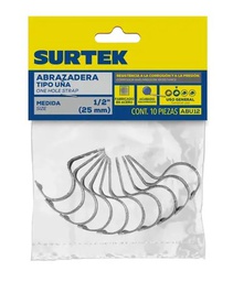 [Abrazadera para tubo tipo uña 1/2", 10 piezas Surtek] ABU12