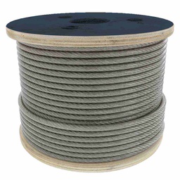 [B-100] CABLE DE ACERO ALMA DE FIBRA FC  6X19 1/4&quot; ROLLO 500M