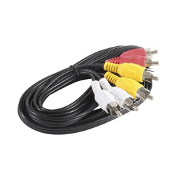 [FU0643] CABLE RCA DE AUDIO/VIDEO 6 CONECTORES MACHOS 1.8M