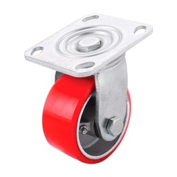 [Y-1043-102] RODAJA FIERRO VACIADO C/PU GIRA. ROJA 4X2&quot;