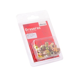 [A-16544-5-B] GRASERA M8 X 1 45 GRADOS BLISTER DE 10 PIEZAS