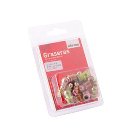 [A-16544-8-B] GRASERA M10 X 1  45 GRADOS BLISTER DE 10 PIEZAS