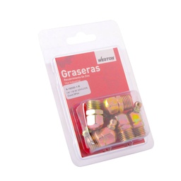 [A-16550-1-B] GRASERA 1/4" NPT 45 GRADOS BLISTER DE 5 PIEZAS