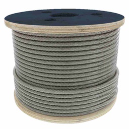 [B-260] CABLE DE ACERO ALMA DE ACERO IWRC 6X26 3/8" ROLLO 500M