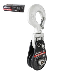 [C-02900] PASTECA GIRATORIA 2T-3" C/GANCHO P/CABLE D/ACERO 3/8" WESTON PLUS