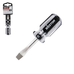 [DS-0120] DESARMADOR TIPO TROMPO PLANO 1/4 X 1-1/2" MANGO PVC ASME-B107.600 (CAJA C/6 PZAS - PRECIO X PIEZA)