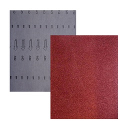 [LW-1215] HOJA DE LIJA RESPALDO DE TELA OXIDO DE ALUMINIO 9" X 11" G080(Precio x pieza - Empaque c/25 pzas)