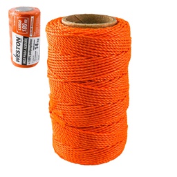 [SA-305-6155] HILO PARA ALBAÑIL DE POLIPROPILENO CAL. 18 NARANJA MED 100M
