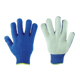 [ST019-45] GUANTE TEJIDO AZUL C/PALMA DE CARNAZA (Precio x par - Empaque c/10 pares)